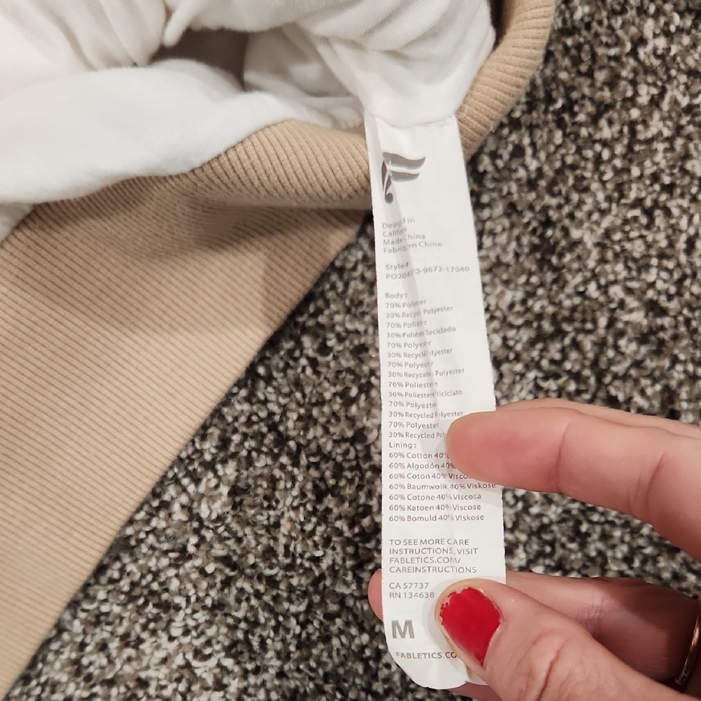 Fabletics Beige Ribbed Collar With Soft White Lin… - image 4